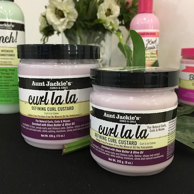 Aunt Jackie's Curl La La, Lightweight Curl Defining Custard, Enriched with Shea Butter & Olive Oil, Basic, 15 Ounce (Pack of 3)