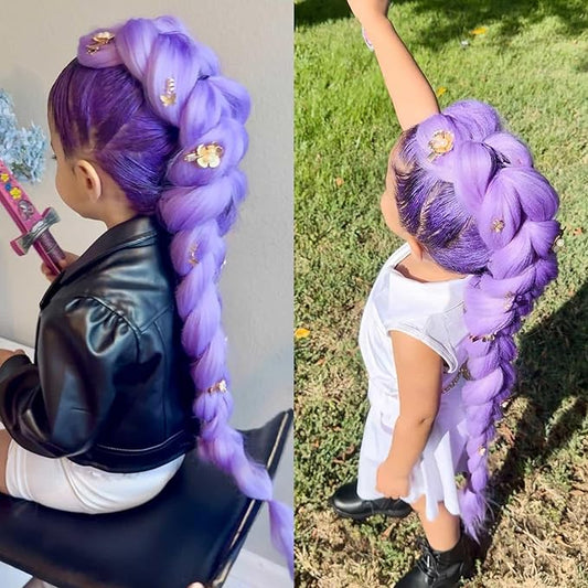 Lavender Purple Braiding Hair Pre stretched Yaki Ez Braid Braiding Hair Knotless Braids 30inch