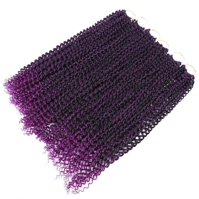 Passion Twist Hair Purple 24 Inch 8 Packs Passion Twist Crochet Hair Braiding Hair Long Bohemian Spring Twist Hair Crochet Braids Synthetic Hair Extension (24 Inch, T1B/Purple)