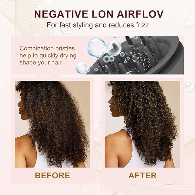 Wave Curl Diffuser Attachment Compatible with Dyson Airwrap, Upgraded Hair Diffuser Nozzle Dome and Diffuse Modes to Dryer Faster and Define Curls Hair Attachments for Air wrap Styler HS01 HS05 HS08