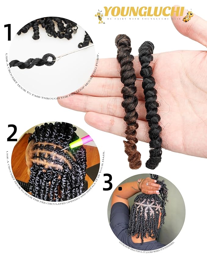 6 Inch 8 Packs Mixed Colors Combo Pack,Pre Looped Pretwisted Passion Twist Crochet Hair For Women-Super Short Crochet Hair Extensions Braided by Synthetic Spring Kinky Twist Bohemian Curls(1B+T30)