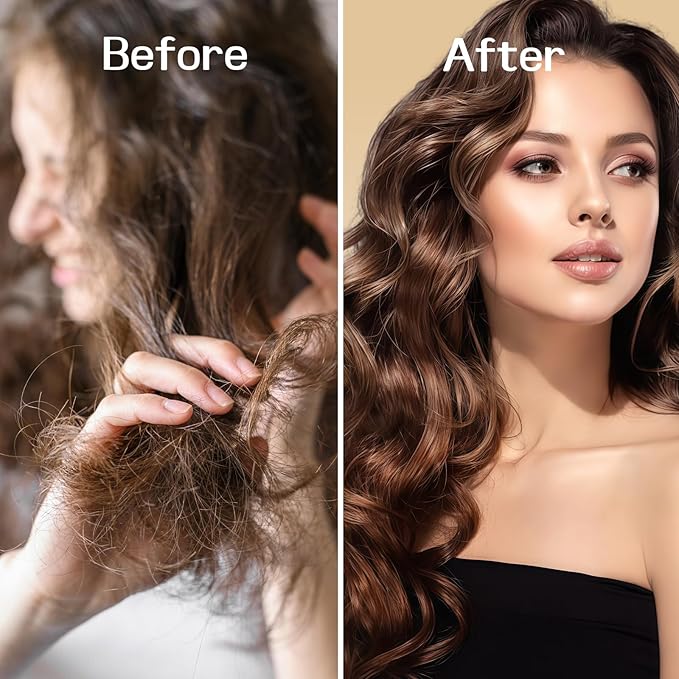 Moisturizing Detangler Spray for women, Curly Hair Detangler Spray with Rice Water, Keratin & Castor Oil - Curl Care Formula for Anti-Breakage, Repairs & Smooths, 6.08 oz