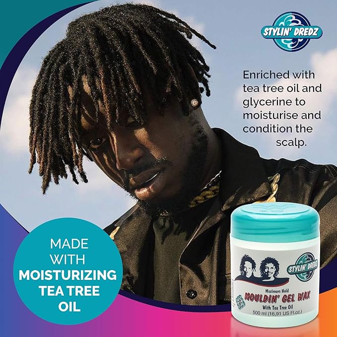 Stylin Dredz Mouldin' Gel Wax with Tea Tree Oil - Twist n Lock - Maximum hold (500 ml, Pack of 4)