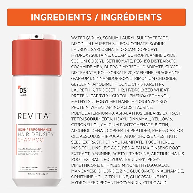 DS Labs Revita Shampoo, 205 mL – Scalp Refreshing Cleanse for Fuller Looking, Volumizing, Lightweight Hydration, Sulfate & Silicone Free, Color Safe, For Men & Women