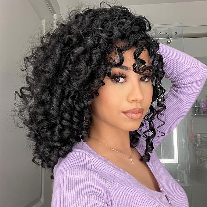 7 Packs Gogo Curl Crochet Hair for Women 12 Inch Pre-Twisted Curly Crochet Hair Pre Looped Deep Ocean Water Wave Beach Curl Crochet Braids Synthetic Braiding Hair Extensions (12 Inch, 1B)