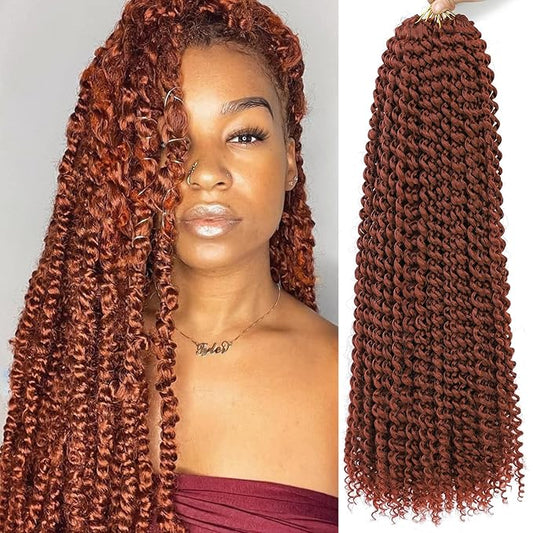 Passion Twist Hair Copper Red 20 Inch 8 Packs Passion Twist Crochet Hair Long Bohemian Crochet Braids (20 Inch, 350#)