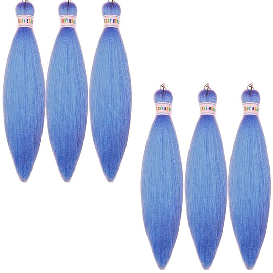 Kids Braiding Hair Pre stretched Bob Blue Braiding Hair Pre stretched