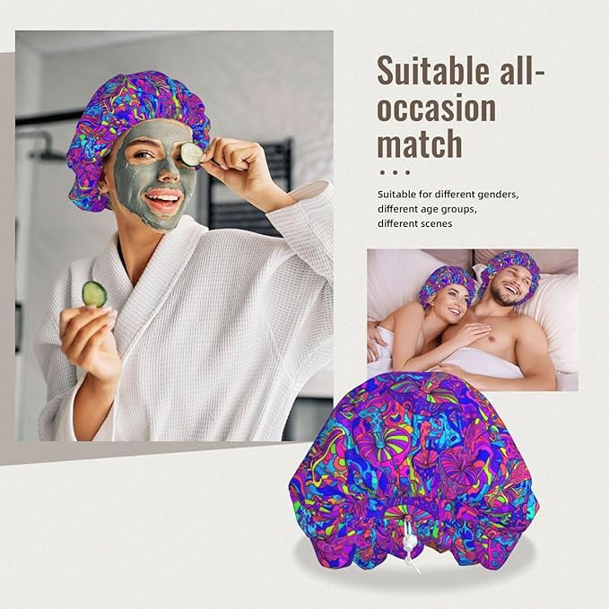 Satin Silk Bonnet for Sleeping Women Double Layer Sleep Hair Bonnets Caps for Curly Braid Hair