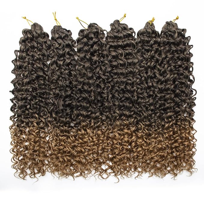 YXCHERISHAIR Curly Crochet Hair GoGo Curl Crochet hair for Women Deep Wave Braiding hair,Synthetic Bohemian Crochet Braid Water Wave Crochet hair Extensions(8Packs, 28Inch,1B/27)