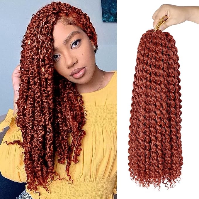NAYOO Passion Twist Hair-8 Packs 18 Inch Water Wave Crochet Hair,Passion Twist Crochet Hair For Women Long Passion Twists Synthetic Braiding Hair Extensions(18 Inch 8 Packs,350#)