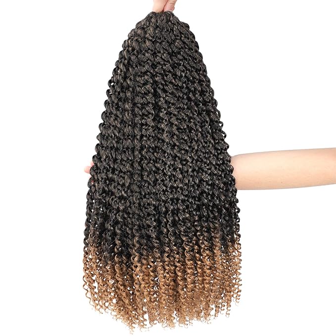 Passion Twist Hair 18 Inch 8 Packs Passion Twist Crochet Hair For Black Women Water Wave Braiding Hair Bohemain Long Spring Twist Hair Synthetic Hair Extension 18 Inch (Pack of 8), T27)