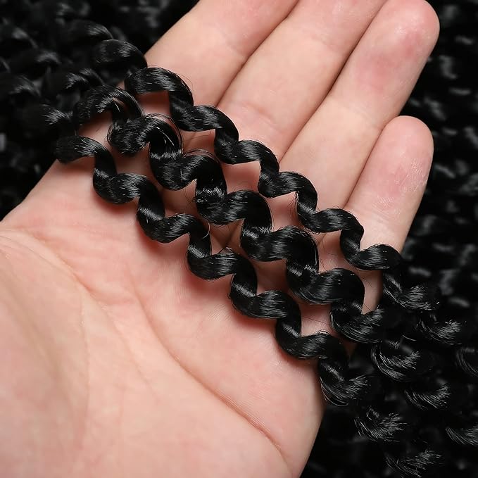 FUTAI Passion Twist Hair 7 Packs 154 Strands 12 Inch Pre Looped Water Wave Crochet Hair Bohemian Braids for Black Women