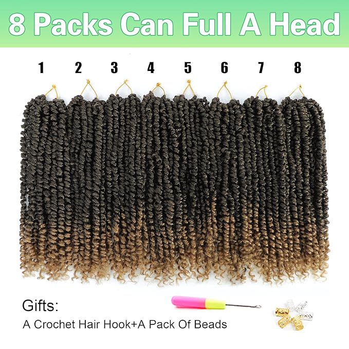 Passion Twist Crochet Hair 14Inch Passion Twist Hair 8 Packs Pre-Twisted Passion Twist Crochet Hair for Black Women Soft Passion Twist Curly Crochet Hair T27