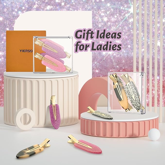 8 Pcs No bend Hair Clips No Crease Hair Clip Duckbill Clips No Dent Creaseless Flat Clip Alligator Hair Barrettes for Makeup Hairstyle Women Girls Accessories (Acrylic Resin-PinkPurple)