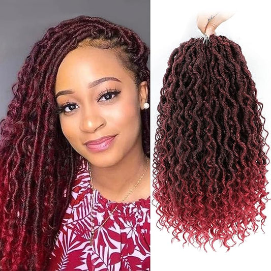 Fulcrum Goddess Locs Crochet Hair 14 Inch, 8 Packs New Faux Locs Crochet Hair for Black Women, Crochet locs with Curly Ends (14Inch (Pack of 8), TBUG#)