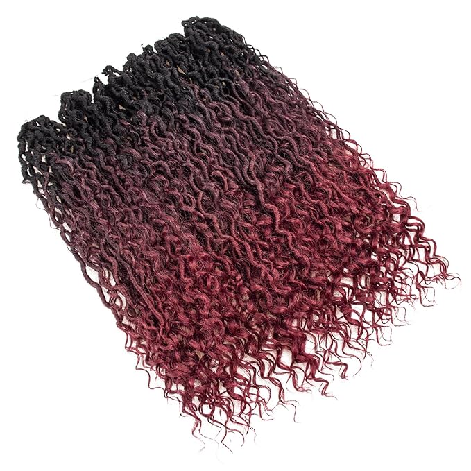 Goddess Locs Crochet Hair 22Inch Crochet Locs,6Packs Boho FauxLocs With Curly Ends River Hippie Bohemian Loc Crochet Braids for Black Women (1B/99J/530, 22inch)