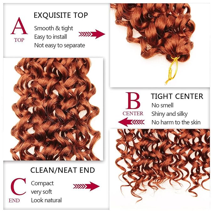 YXCHERISHAIR 8 Packs Curly Crochet Hair GoGo Curl Crochet hair for Black Women Deep Wave Braiding hair,Synthetic Bohemian Crochet Braid Water Wave Crochet hair Extensions (350, 24inch)
