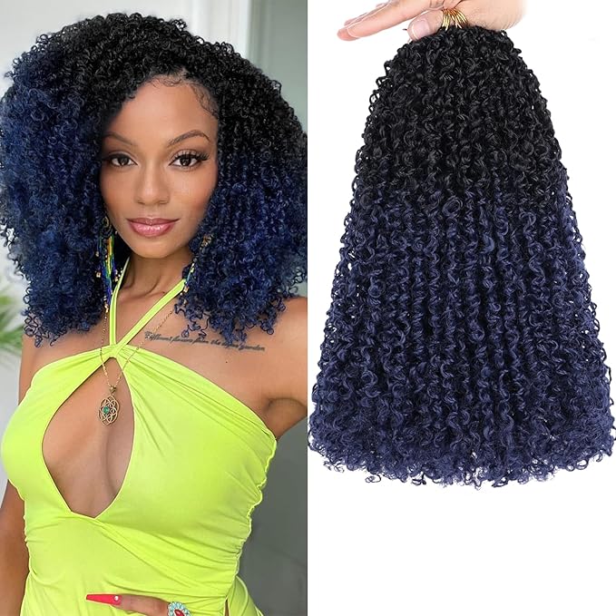 COOKOO 12 Inch Pre Twisted Mini Yanky Twist Crochet Hair 8 Small Bundles 30 Strands/pack Short Spring Twist Braids Hair Bohemian Passion Twist Curly Crochet Braids Synthetic Hair Extensions for Women