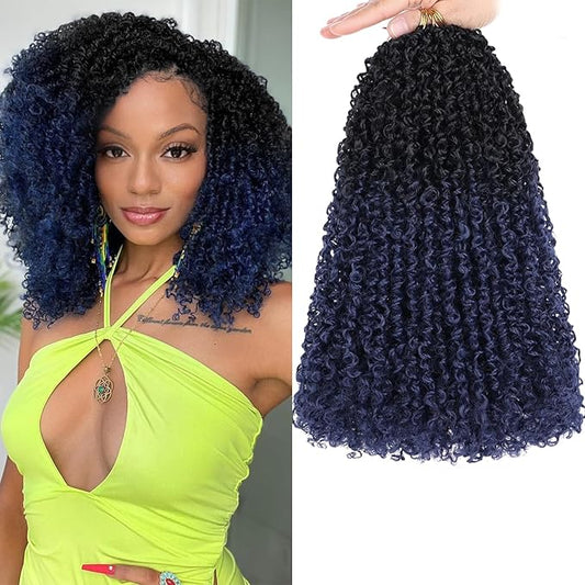 COOKOO 12 Inch Pre Twisted Mini Yanky Twist Crochet Hair 8 Small Bundles 30 Strands/pack Short Spring Twist Braids Hair Bohemian Passion Twist Curly Crochet Braids Synthetic Hair Extensions for Women