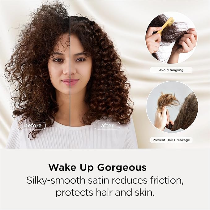 Bedsure Satin Pillowcases, Similar to Silk Pillow Cases Queen Size Set of 2, Pillow Case for Sleeping Women with Envelope Closure, Gifts for Women Men, Brown, 20x30 Inches, 2pcs