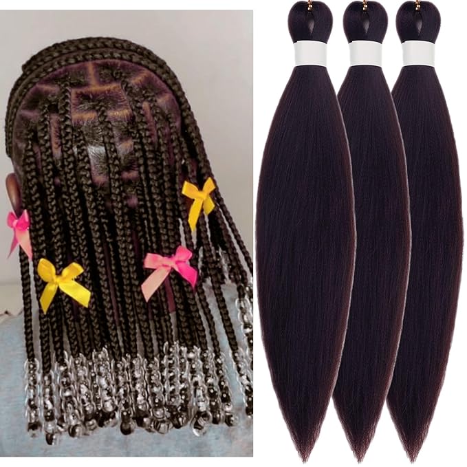 Kids Braiding Hair Pre stretched 16 inches Color 2 Yaki ez Braid Braiding Hair for Kids Knotless Braids