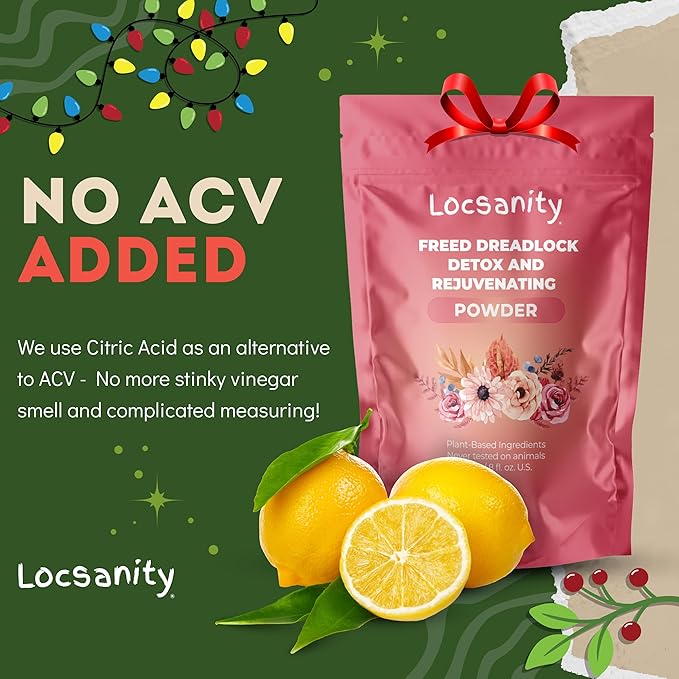 Locsanity Dreadlock Hair Scalp Detox - Deep Clean Dreadlock Powder, Cleansing Conditioner - Natural Hair Cleanser for Build Up - ACV Alternative, Loc Care and Maintenance Products