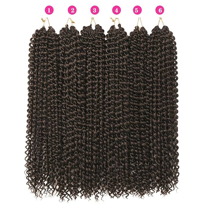 Ubeleco Passion Twist Hair,18 Inch Water Wave Crochet Hair 6 Packs Passion Twists Crochet Hair for Women Long Bohemian Synthetic Curly Braiding Hair Extension(6pcs,#4)