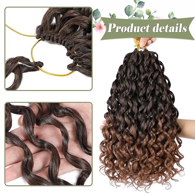 Vomella GoGo Curl Crochet Hair 8 Packs 14 Inch Curly Crochet Hair for Black Women Short Water Wave Beach Curl Synthetic Deep Twist Crochet Hair Extensions(T30#)