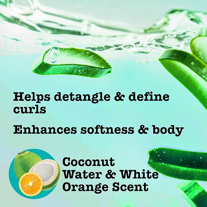 Maui Moisture Curl Quench + Coconut Oil Hydrating Curl Cream Smoothie, Curly Hair Styling Cream with Coconut Oil & Papaya Butter Helps Tame Frizz & Enhance Softness, Silicone Free, 12 oz