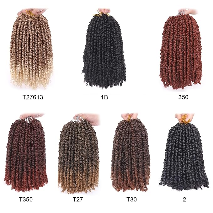 Xtrend 8 Packs Pre Twisted Passion Twist Crochet Hair 12 Inch Natural Pre-looped Passion Twist Crochet Braids Hair For Women Bohemian Synthetic Passion Braiding Hair Extension (8packs, T30#)
