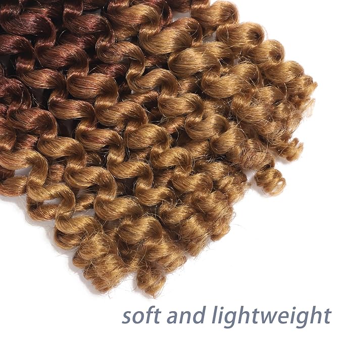 12Inch 2X Ringlet Wand Curl Crochet Hair 60 Strands Pre Looped Jamaican Bounce Crochet Hair Extensions Crochet Braiding Hair (12Inch (Pack of 3), T1/30/27)