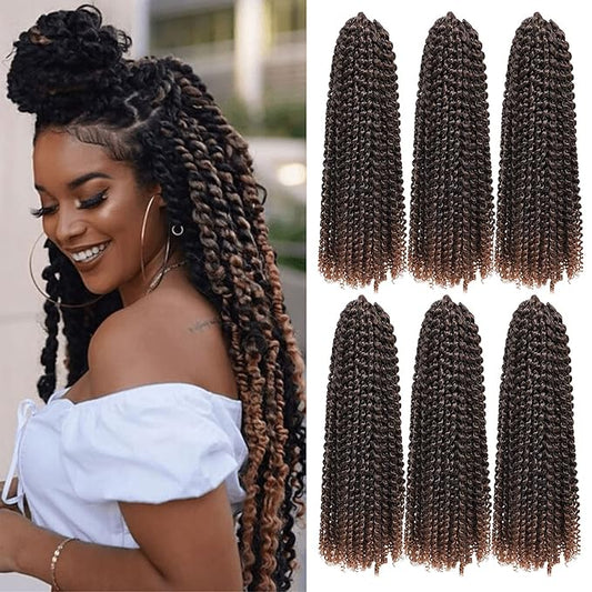 6 Packs Passion Twists Hair 18inch Ombre Water Wave Crochet Hair for Butterfly Soft Locs Synthetic Hair for Passion Twist Long Bohemian Locs Braiding Hair Extensions (18" 6packs T30#)