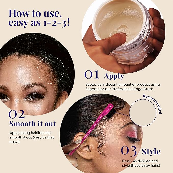 Red by Kiss Edge Fixer 24 Hour Maximum Hold Edge Wax No Flaking Biotin B7 Infused Hair Gel 3.38 fl.oz (Unscented)