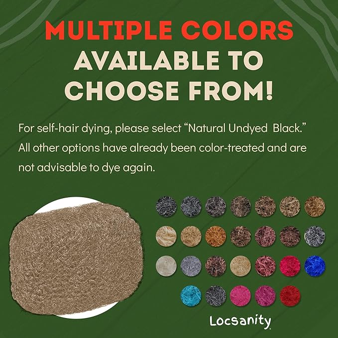 Locsanity Afro Kinky 100% Bulk Natural Human Hair - Braiding Hair for Dreadlocks, Loc Repair, Dreadlock Extensions, Twists, Braids - 16 Inches Long, 1 Oz