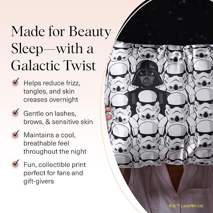 Kitsch x Star Wars Darth Vader & Stormtroopers Satin Pillowcase with Zipper | Better Than Silk Pillowcase | Frizz-Reducing Pillow Case for Hair & Skin Care, Cooling & Breathable - King