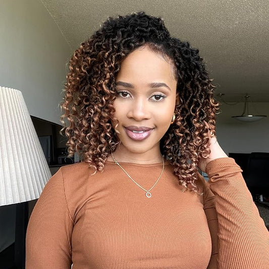 Fulcrum Goddess Locs Crochet Hair 10 Inch, 8 Packs New Faux Locs Crochet Hair for Black Women, Crochet locs with Curly Ends (10Inch (Pack of 8), 1B/4/30#)