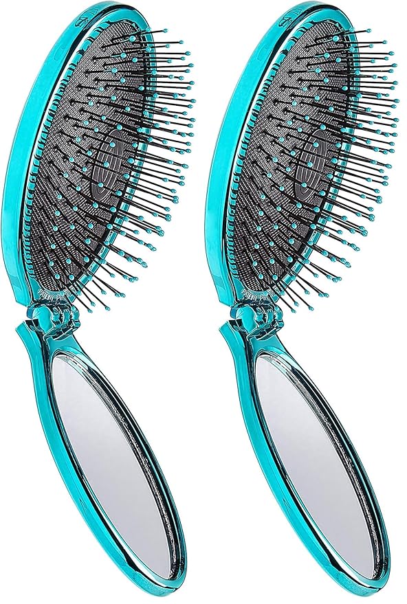 Wet Brush Pop Go Detangler Assortment Exclusive Ultrasoft IntelliFlex Bristles Blue, Teal (Pack of 2)