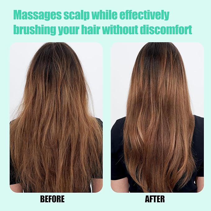 kuwa Detangler Brush for Curly Hair,Degradable Vented Hair brush,detangling brush for thick hair,Faster n Easier Detangle Wet or Dry Hair with No Pain