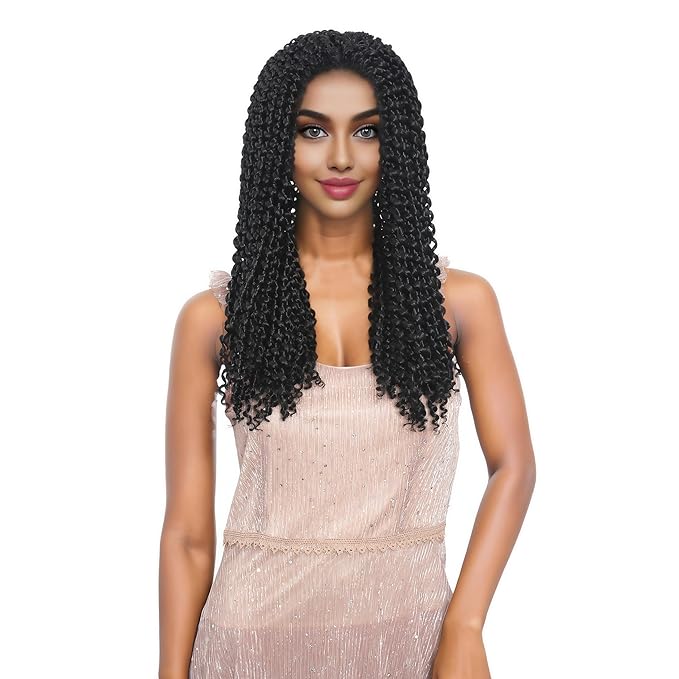 FUTAI Passion Twist Hair 7 Packs 18 Inch Pre Looped Water Wave Crochet Hair Bohemian Braids for Black Women