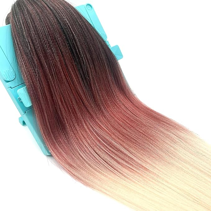 Synthetic Hair For Braids Pre Stretched Braiding Hair Ombre 1b/350/613 Braiding Hair Pre Stretched, Soft Yaki Itch Free Hot Water Setting Braiding Hair Extensions Crochet Hair 26 Inch