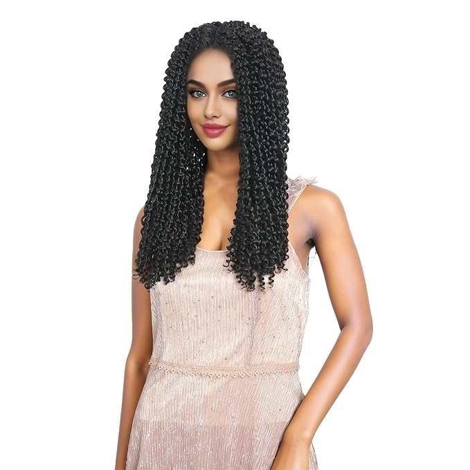 FUTAI Passion Twist Hair 7 Packs 18 Inch Pre Looped Water Wave Crochet Hair Bohemian Braids for Black Women