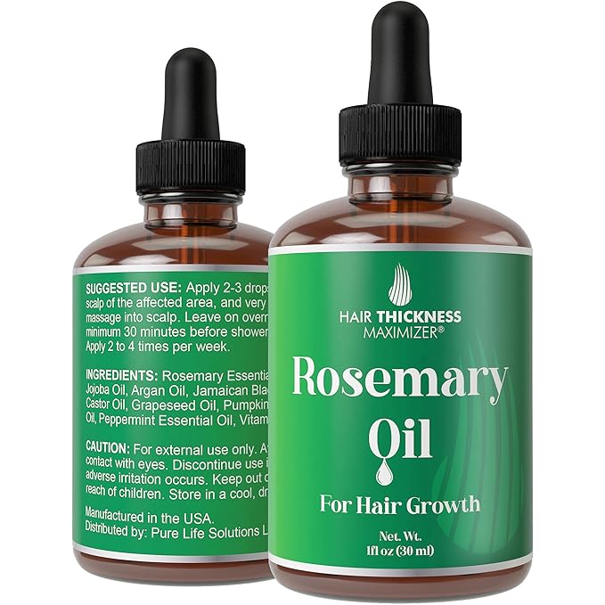 Rosemary Oil for Hair Growth for Women, Men. Strengthens & Hydrates Thinning, Dry Hair for a Healthier-Looking Scalp. For Women & Men – Vegan 1oz Serum