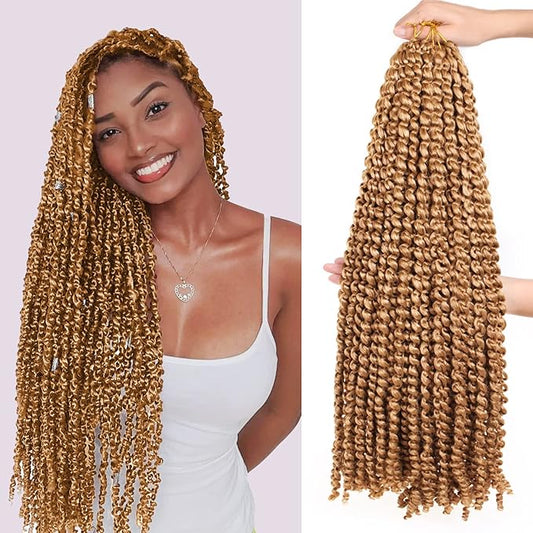 ZRQ 30 Inch 7 Packs/Lot Long Water Wave Passion Twist Crochet Hair Bohemian Spring Twist Hair Synthetic Passion Twists Hair for Butterfly Locs Hair Extensions #27
