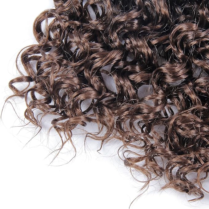 YXCHERISHAIR 8 Packs Curly Crochet Hair 14inch GoGo Curl Crochet hair for Women Deep Wave Braiding hair,Synthetic Bohemian Crochett Braid Water Wave Crochett hair Extensions(1B/30, 14inch)