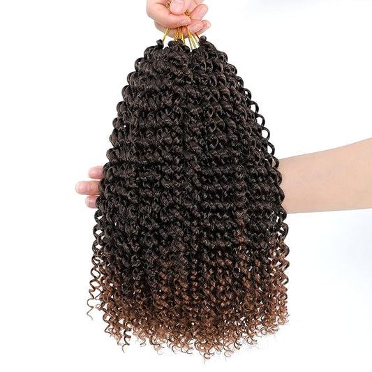 Dansama 6 Packs Passion Twist Hair Water Wave Braiding Hair for Butterfly Style Crochet Braids Bohemian Hair Extensions (12inch, T1B/30, Economy Pack)