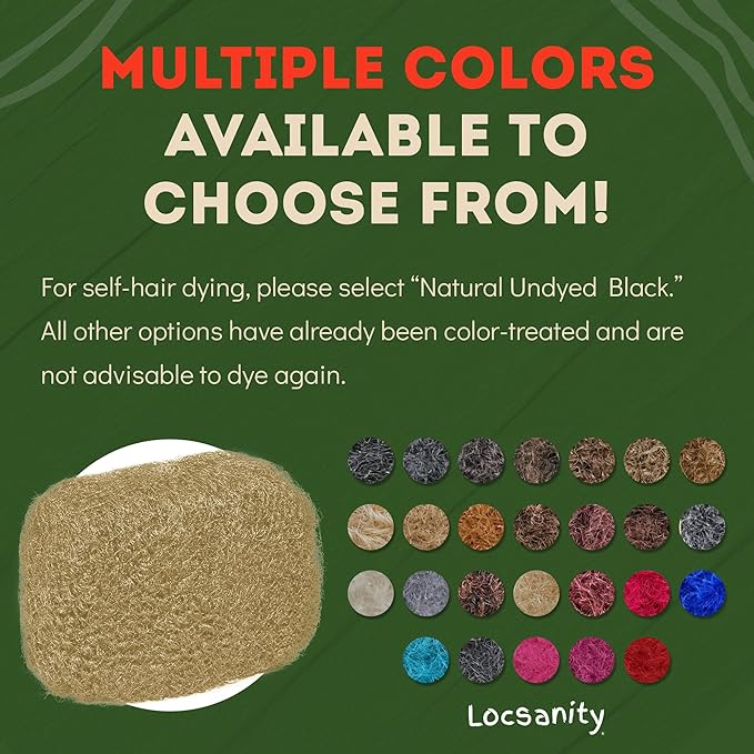 Locsanity Afro Kinky 100% Bulk Natural Human Hair - Braiding Hair for Dreadlocks, Loc Repair, Dreadlock Extensions, Twists, Braids - 16 Inches Long, 1 Oz