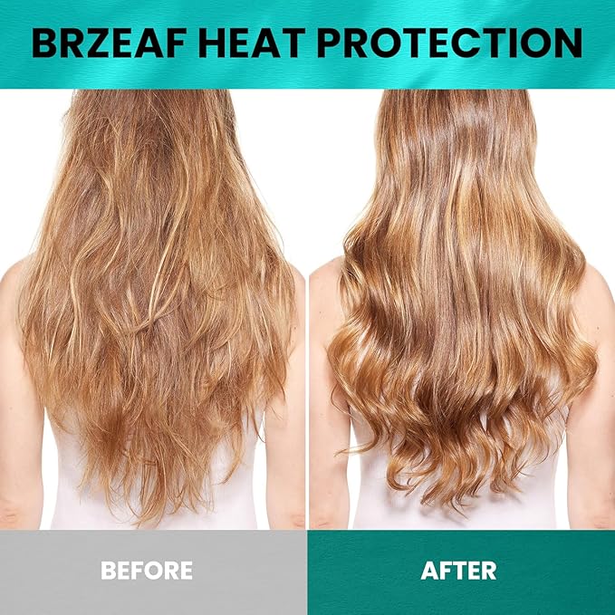 Brzeaf Heat Protection Spray for Hair (150ml), Professional Grade Thermal Protector &Smooth & Moisturizing, Heat Damage Protection, Heat Protectant Spray-Shiny, for All Hair Types