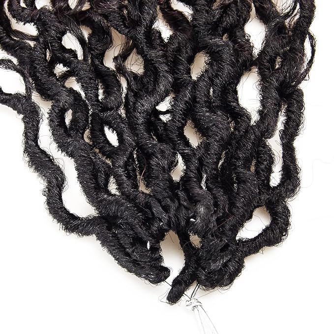 Goddess Locs Crochet Hair 22Inch Crochet Locs,6Packs Boho FauxLocs With Curly Ends River Hippie Bohemian Loc Crochet Braids for Black Women (1B/99J/530, 22inch)