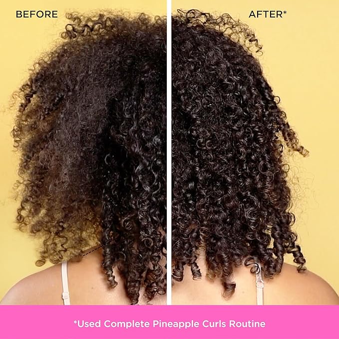 Pacifica Pineapple Swirl Curl Defining Cream – Curl Cream for Curly Hair, Curly Hair Products with Coconut Oil and Hyaluronic Acid, Styling for Bouncy Waves Without Crunch - 4 Oz | for Curly Hair, 4 oz, Frizz Control, Curl Enhancer, Styling Cream