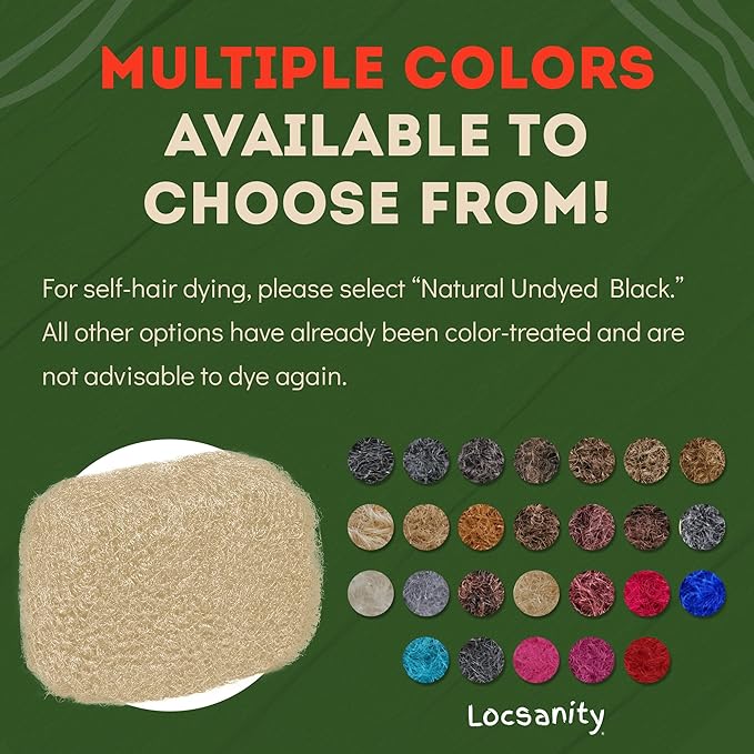 Locsanity Afro Kinky 100% Bulk Natural Human Hair - Braiding Hair for Dreadlocks, Loc Repair, Dreadlock Extensions, Twists, Braids - 8 Inches Long, 1 Oz